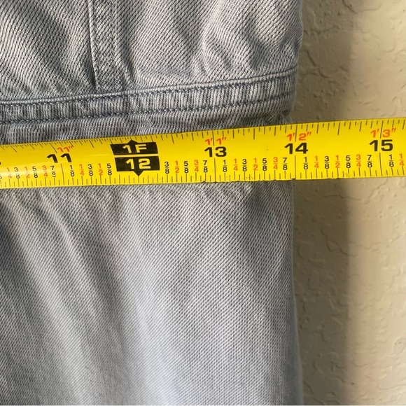 YFB Every Jumpsuit Denim Light Blue Short Sleeve Casual Button Down Tencel SZ M - Picture 5 of 9